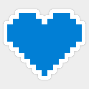 Blue Pixel Heart Sticker